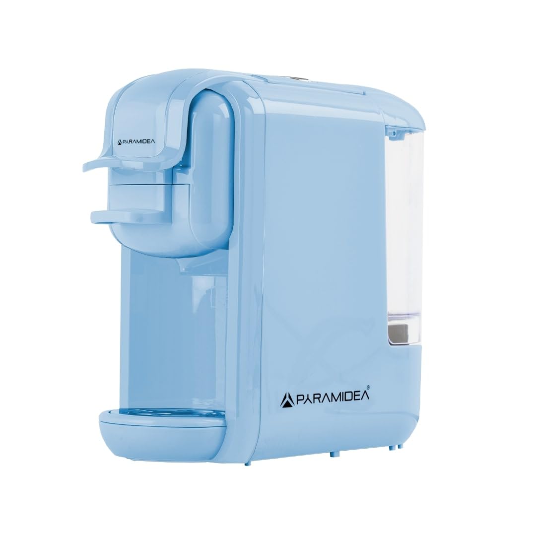 PYRAMIDEA Macchina per Caffè 3 in 1 Digitale Compatibile con Nespresso Dolcegusto e Cialde Bevande Fredde da 0,6L azzurro