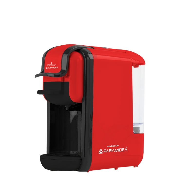 PYRAMIDEA Macchina per Caffè 3 in 1 Digitale Compatibile con Nespresso Dolcegusto e Cialde Bevande Fredde da 0,6L Rosso