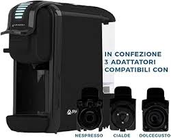 PYRAMIDEA PLUS Macchina per Caffè 3 in 1 Digitale Compatibile con Nespresso Dolcegusto e Cialde Bevande Fredde da 0,6L Nero