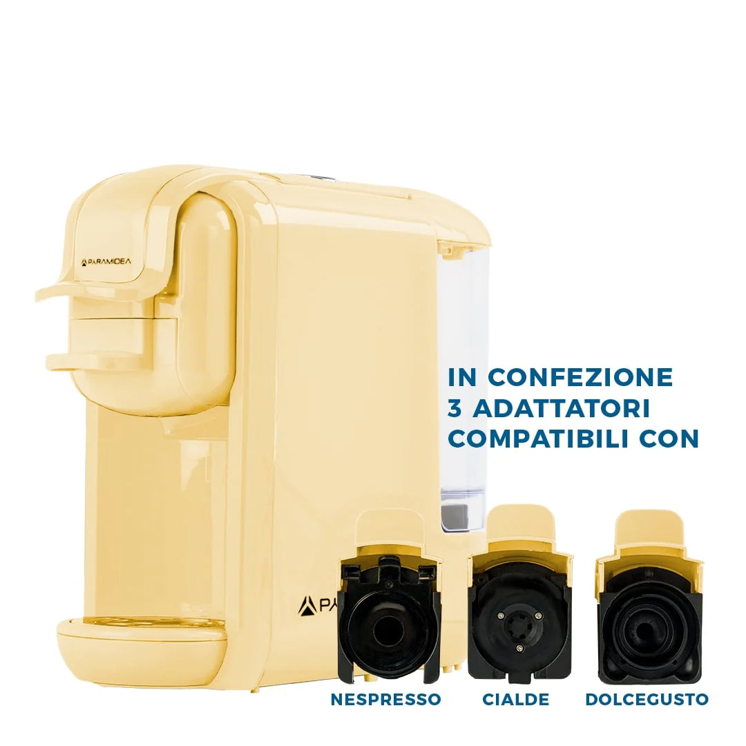 PYRAMIDEA Macchina per Caffè 3 in 1 Digitale Compatibile con Nespresso Dolcegusto e Cialde Bevande Fredde da 0,6L crema